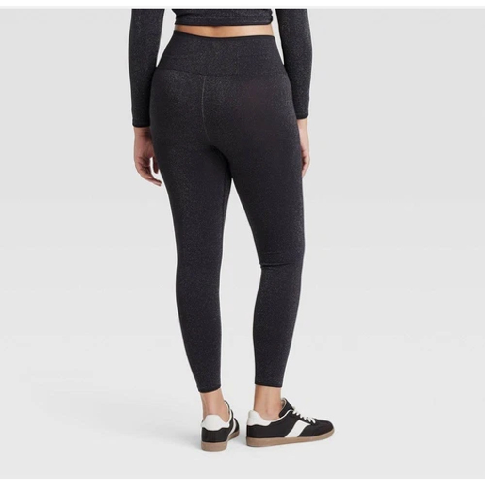 Women's Lurex Seamless High-Rise Leggings - All In Motion Black Large
